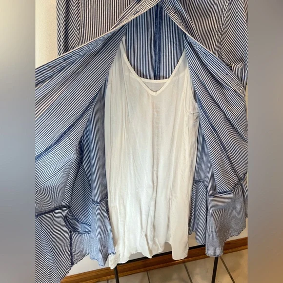 Free People Blue Striped Shirt Dress - Picture 7 of 7